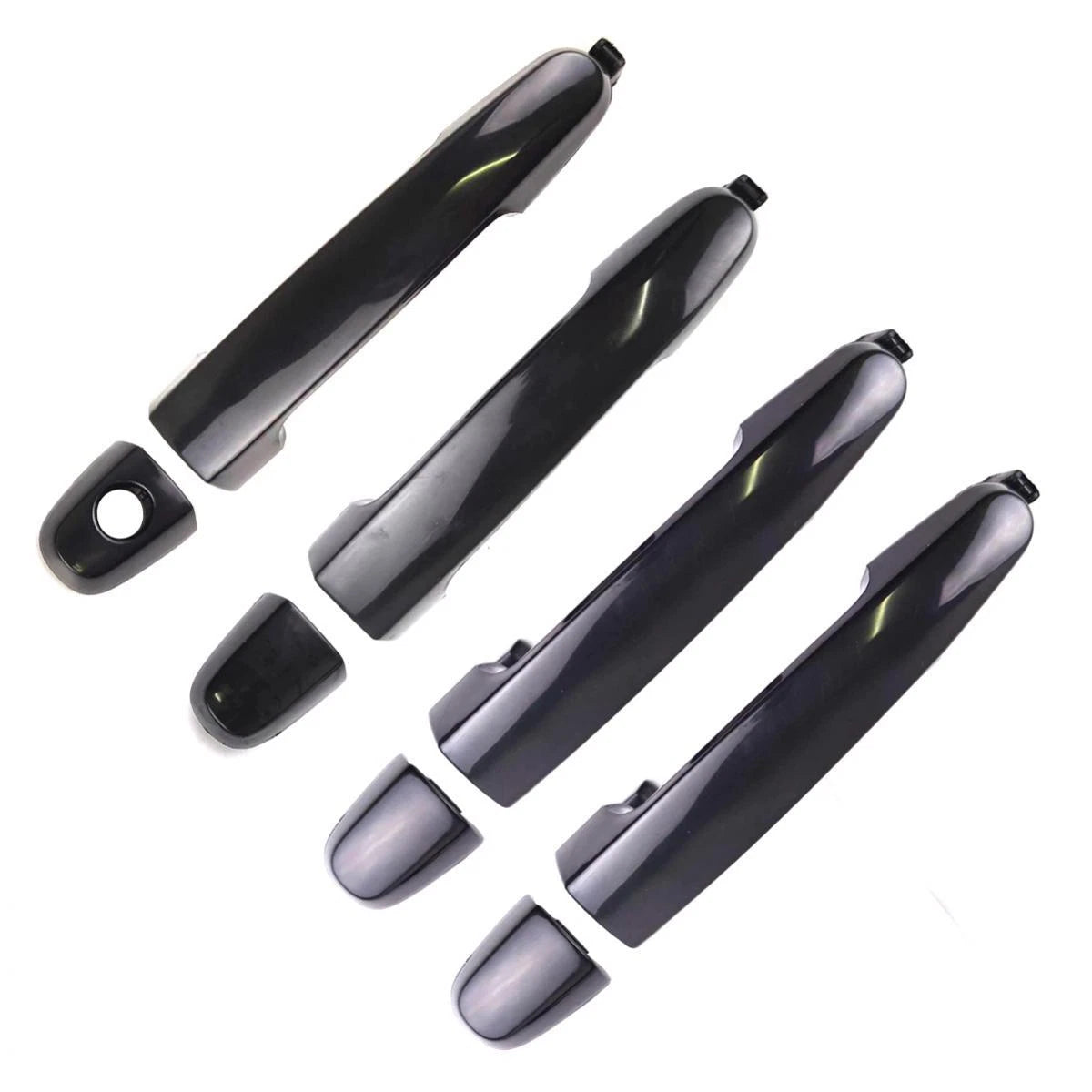 Exterior Door Handle Black Set 4 L+R Fits Toyota Vios Yaris 4D Sedan 2003-12 D06