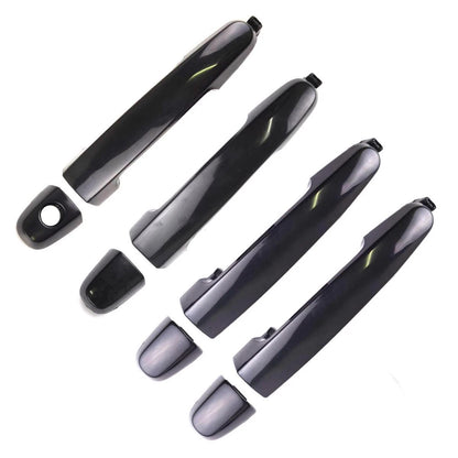 Exterior Door Handle Black Set 4 L+R Fits Toyota Vios Yaris 4D Sedan 2003-12 D06