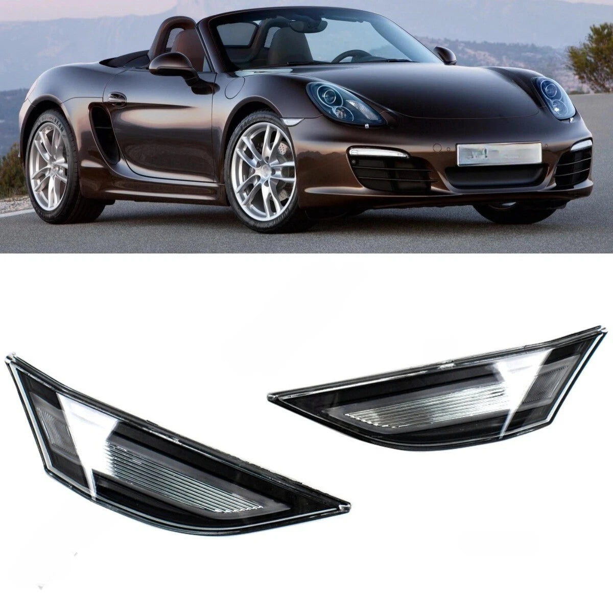 Clear Led Side Marker Lights for Porsche 911/991 Cayman Boxster 718 (2012–2021)