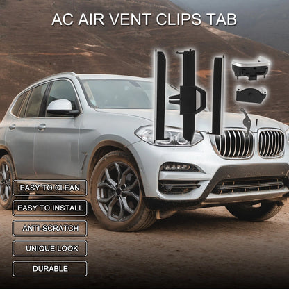 AC Air Vent Clips for BMW X5 G05 2019-2023 Black Silver Tone 1 Set