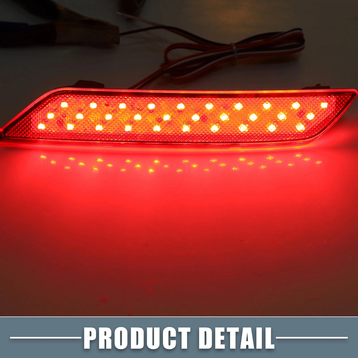 Rear Bumper LED Reflector Brake Tail Light Red Lens for Honda Civic (13-15)