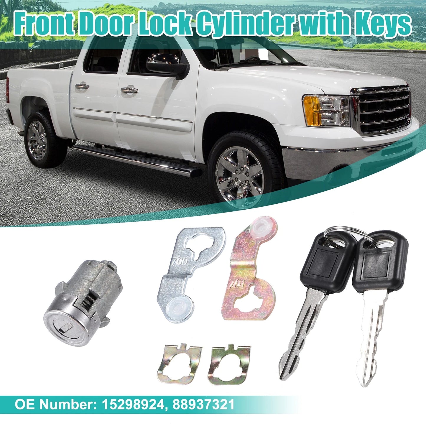 Door Lock Cylinder Driver Or Passenger Side for Chevrolet GMC