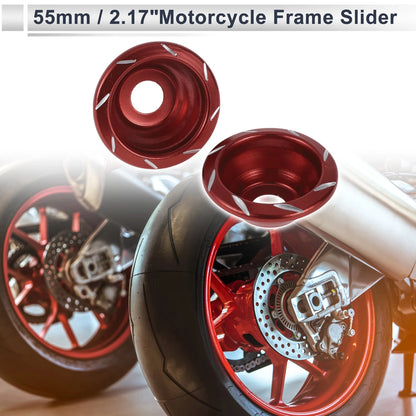 2 x 12mm Aluminum Alloy Motorcycle Slider Frame Red for Motorcycle