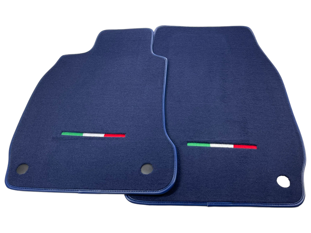 Floor Mats for Maserati Quattroporte Dark Blue Carpets with Emblem (2013-2023)