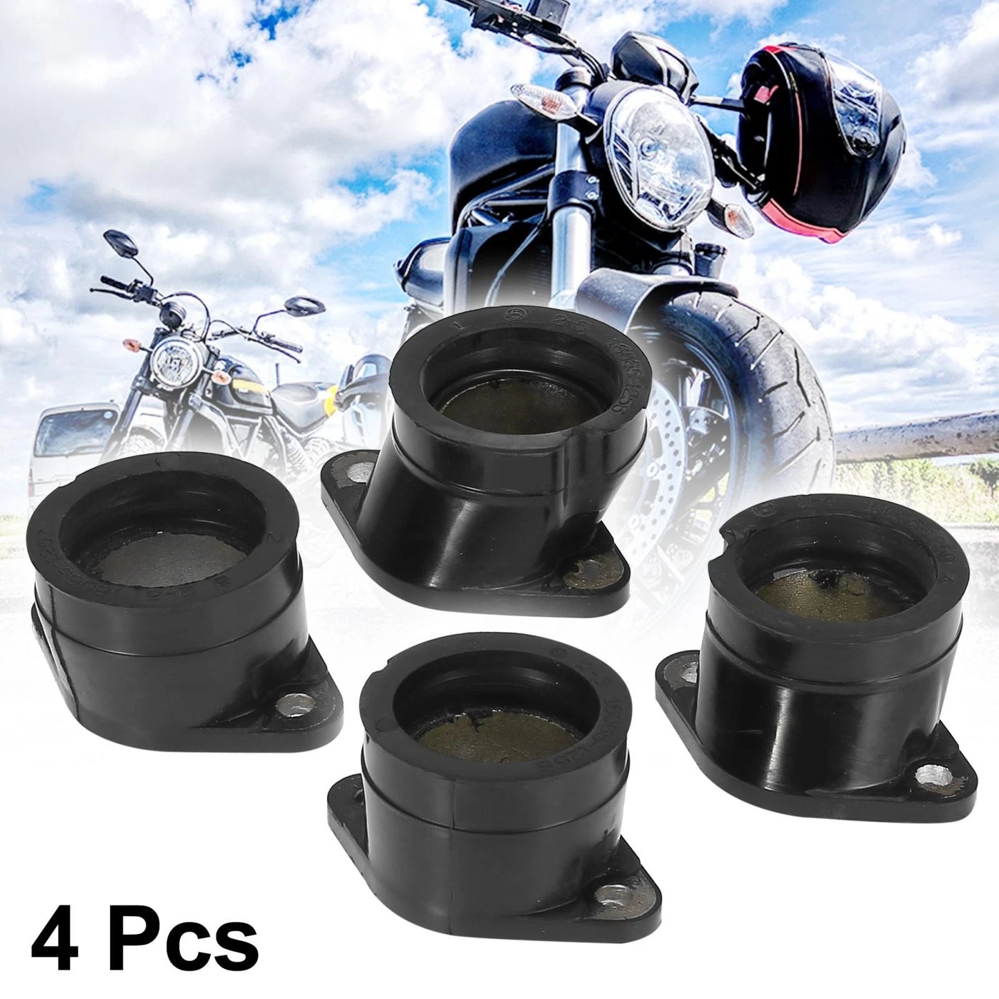4pcs / Motorcycle Carburetor Intake Manifold Boots for Kawasaki ZR750 (1991-2006)