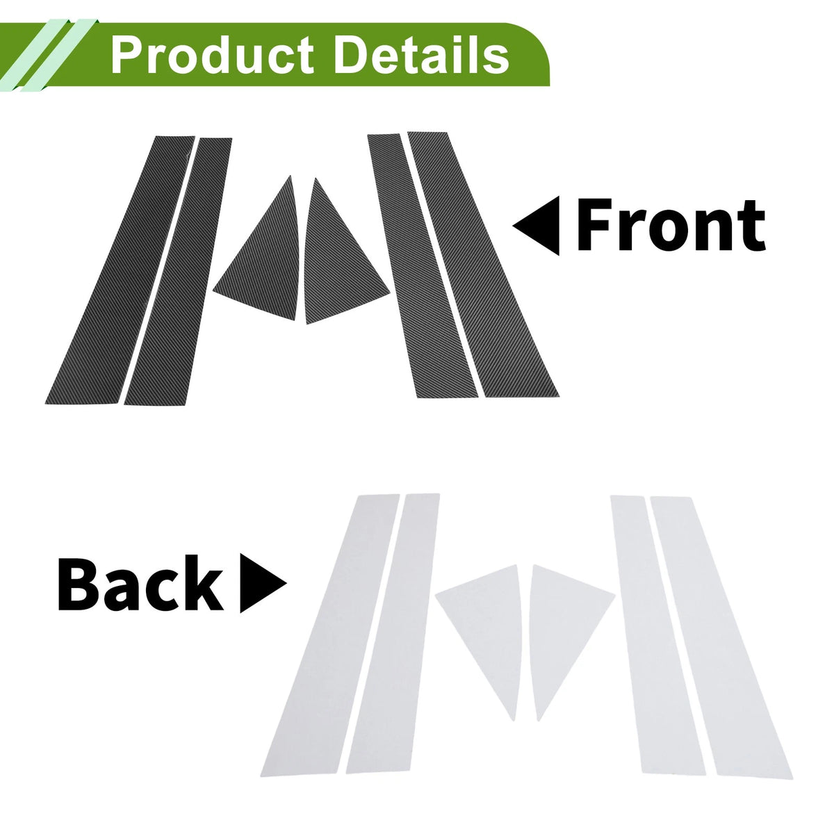 6x Pillar Window Trim Carbon Fiber for Chevy Equinox (2005-2009)