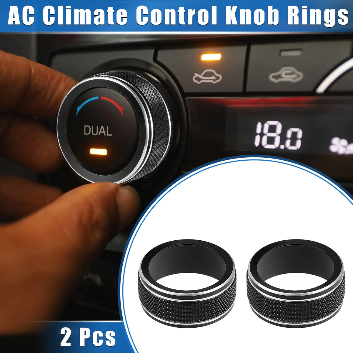 AC Climate Control Knob Rings for Toyota Camry (2021-2023) Durable Black