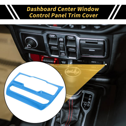 Light Blue Dashboard Center Control Panel Cover for Jeep Wrangler (2018-2023)