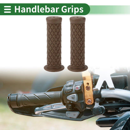 25mm Hand Grips for Motorcycle Handlebar TPU Dark Brown