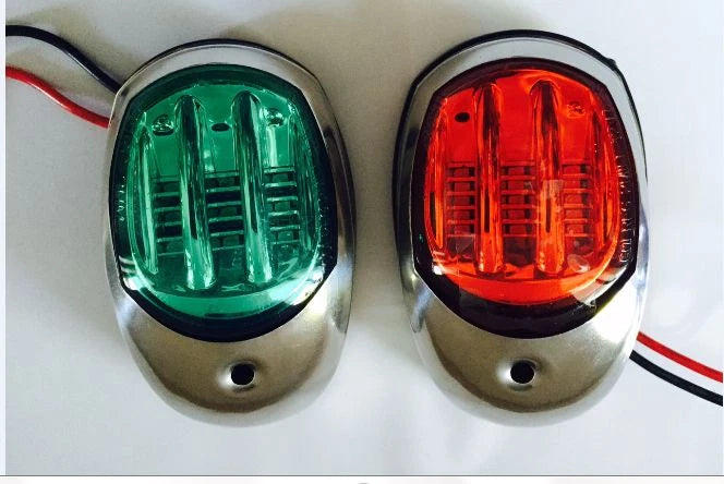 Boat LED Navigation Lights Stainless Steel Covers Fully Sealed Casing 2 N Miles