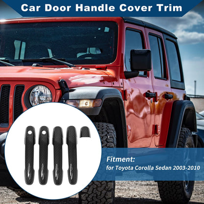 Carbon Fiber Black Door Handle Cover Trim for Toyota Corolla (2003-2010)