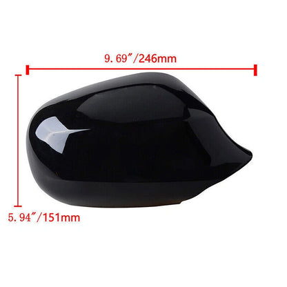 Gloss Black Textured Mirror Cover Caps for BMW LCI E90 328i 335i (2009-2011)