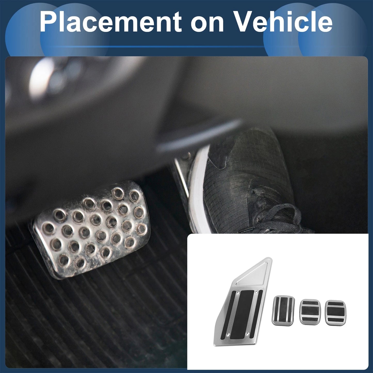 4 Pcs Foot Accelerator Pedal Covers for Peugeot 508 (2012-2014) Silver Tone
