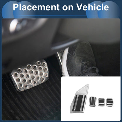 4 Pcs Foot Accelerator Pedal Covers for Peugeot 508 (2012-2014) Silver Tone