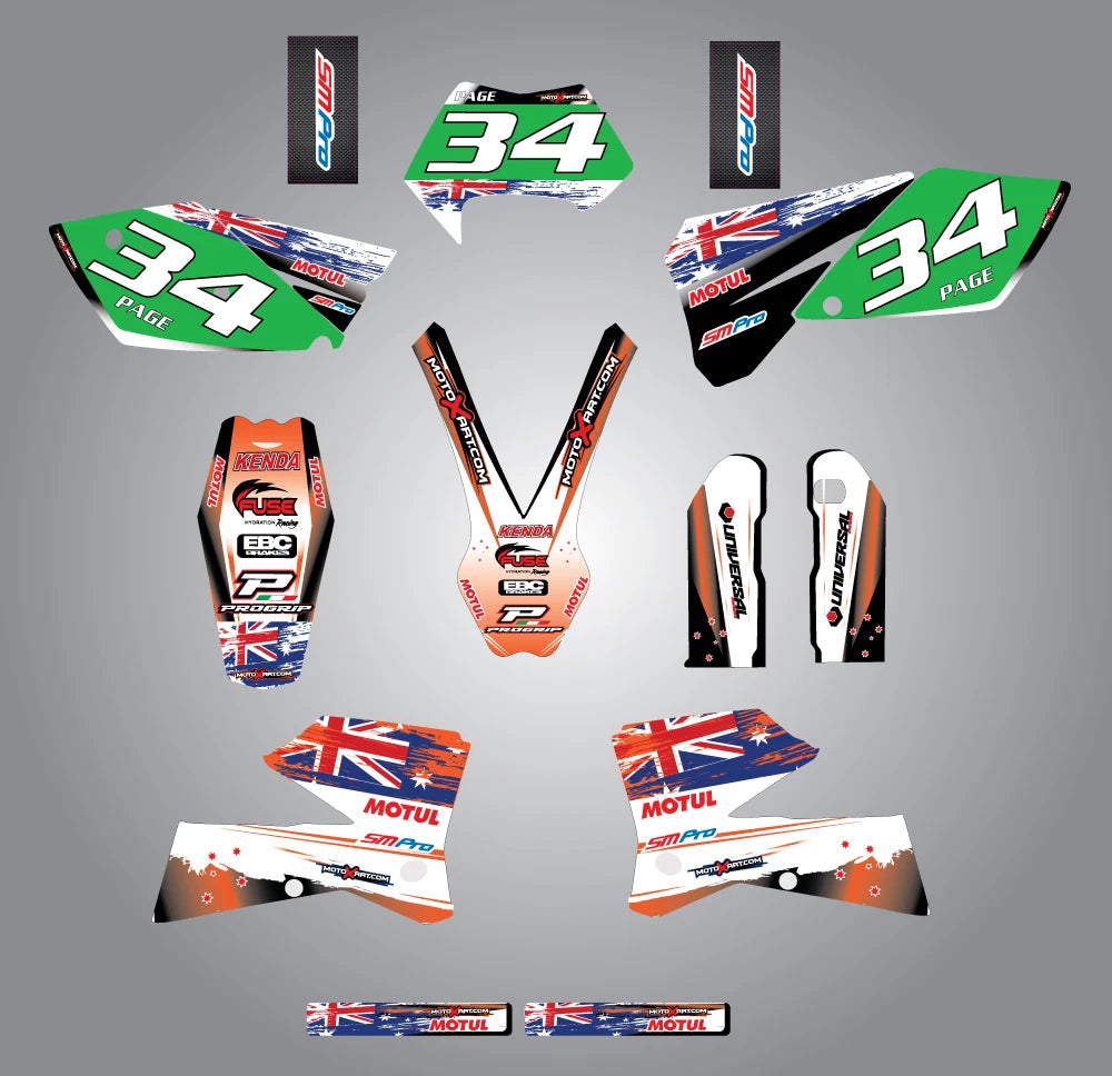 AUSSIE PRIDE Custom Graphic Kit for KTM EXC (2004)