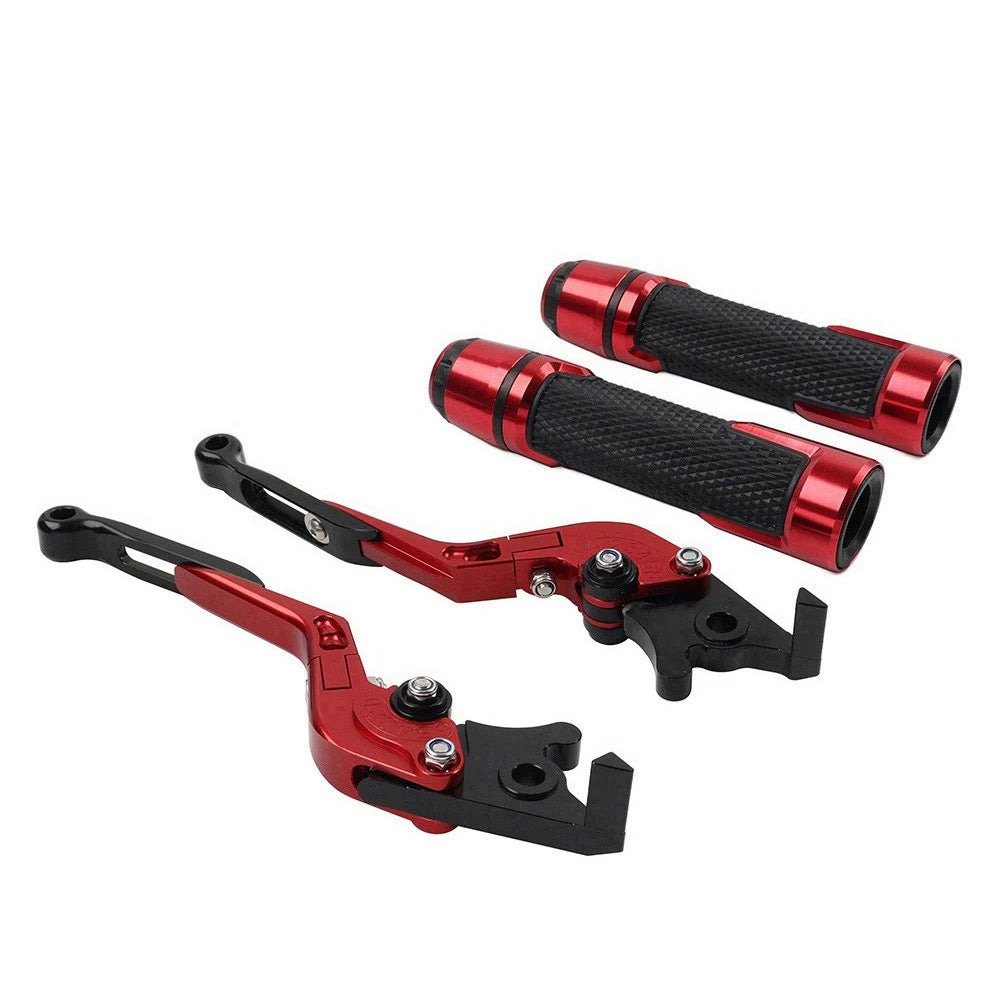 Folding Extendable Brake Clutch Lever Grip Set for Kawasaki Ninja 650R (2006-2011)