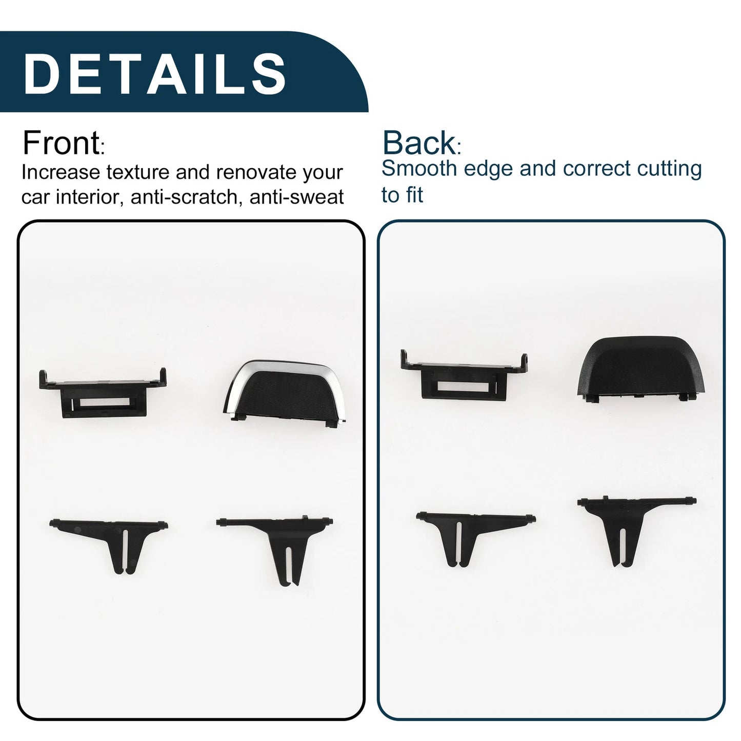 AC Air Vent Clips for BMW Black Silver Tone Left Right Front Center