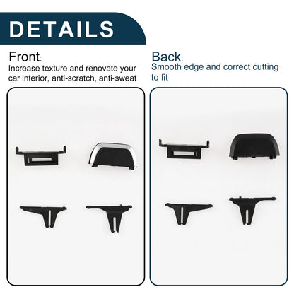 AC Air Vent Clips for BMW Black Silver Tone Left Right Front Center