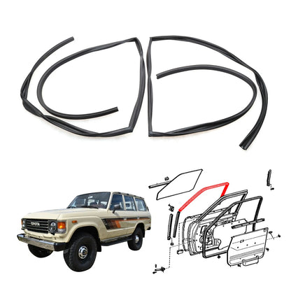 Rear Door Glass Run Channel x2 for Toyota Land Cruiser BJ60 FJ60 FJ61 HJ61 1980-1990