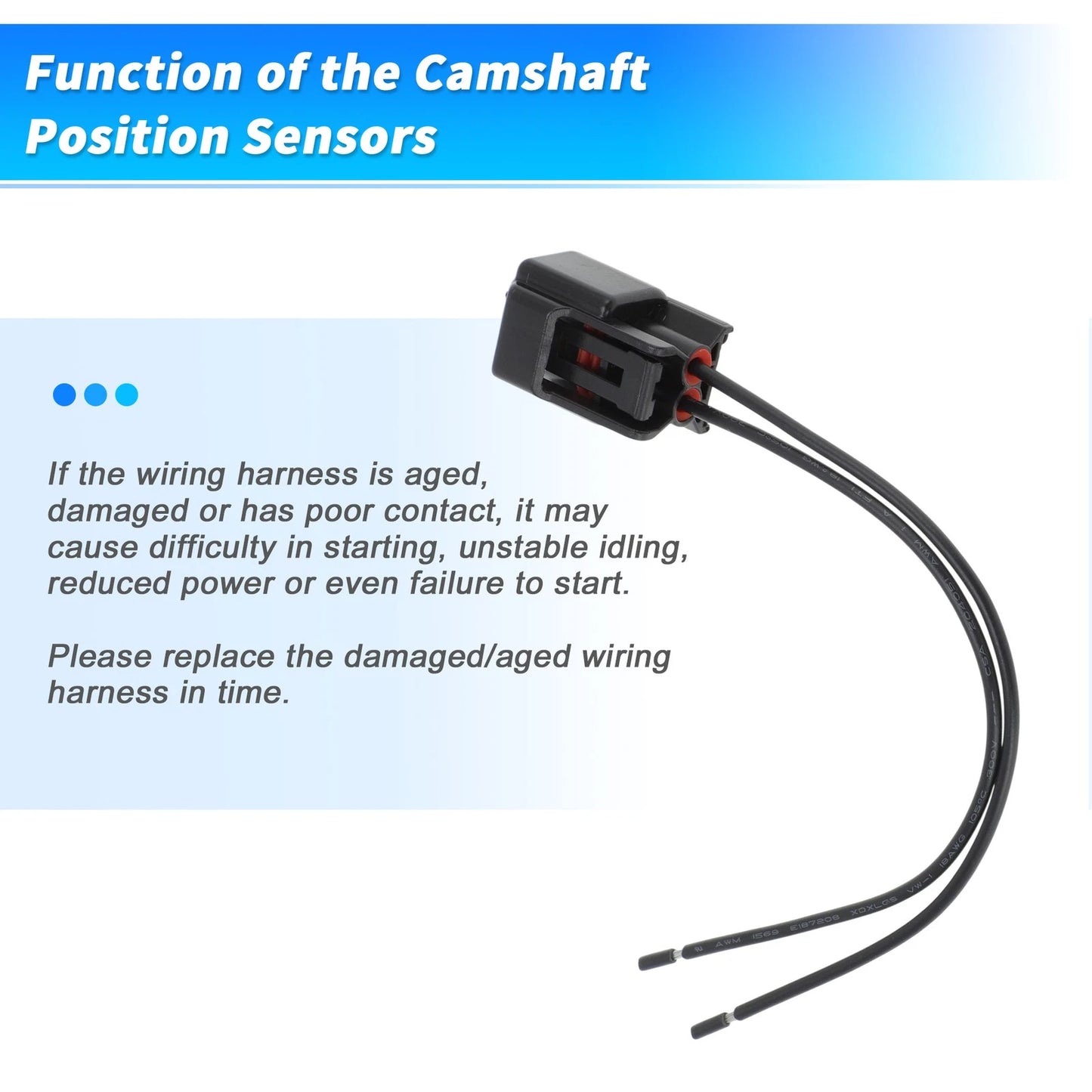 Camshaft Position Sensor Connector Pigtail Wiring Harness for Ford
