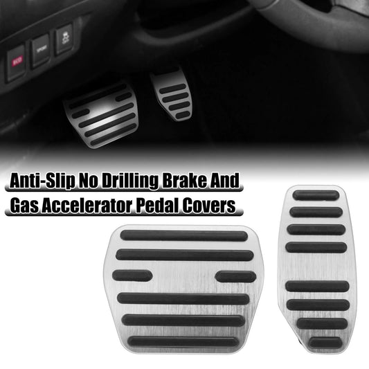 1 x Brake and Gas Accelerator Pedal Covers for Nissan X-Trail Silver Tone