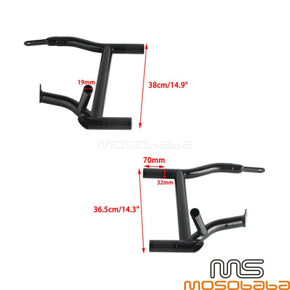 Saddlebag Bracket Guard Crash Bars & 4 x End Tube Sliders for Harley FLHXS (2014)