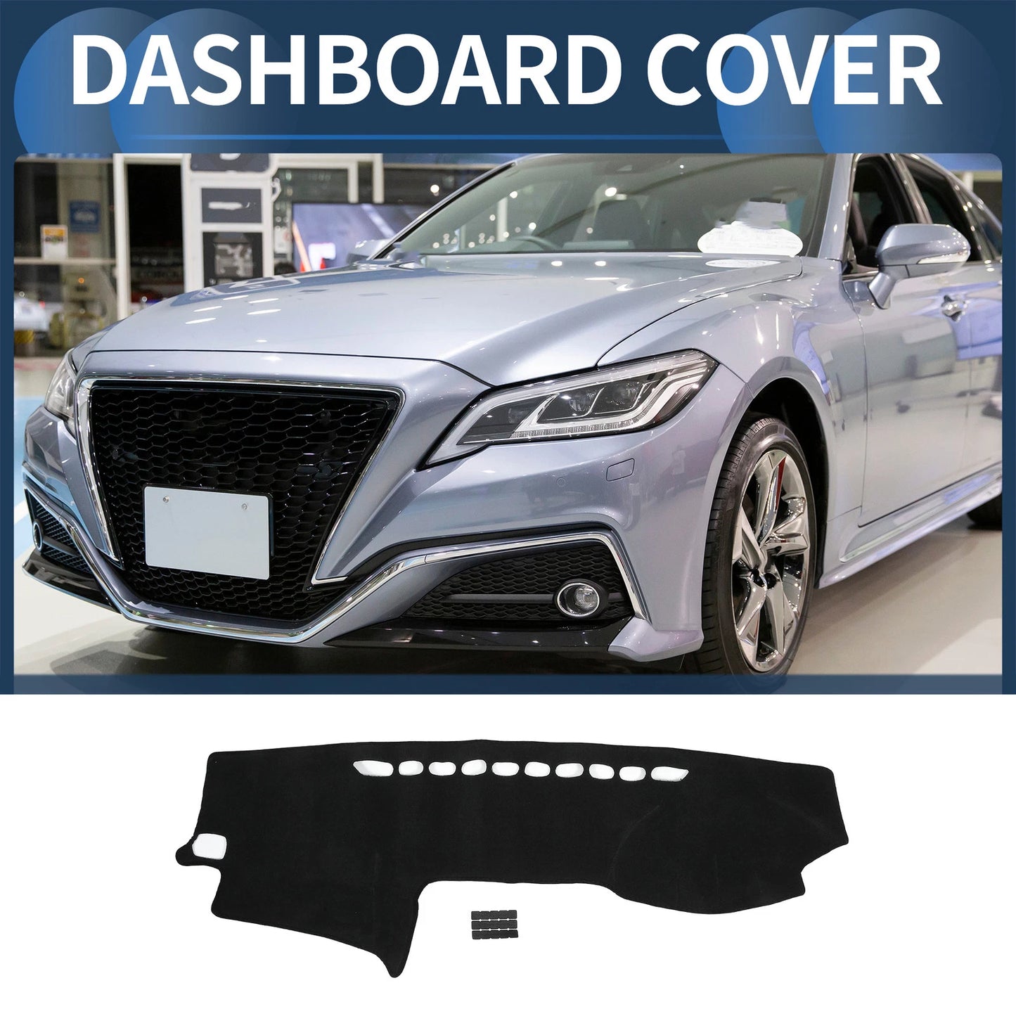 Dashboard Cover Mat for Toyota Crown 2004-2008 Black 1 Set