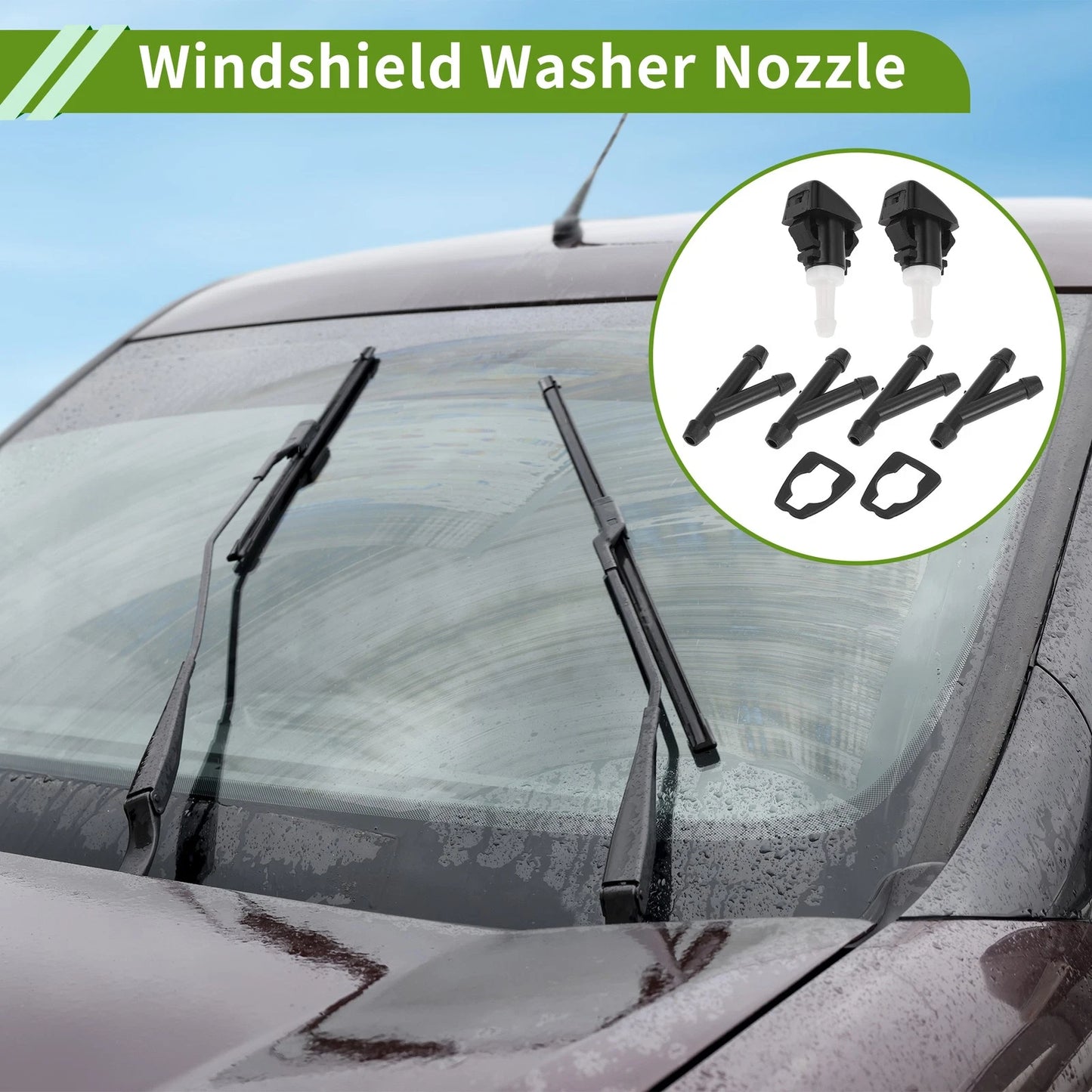 Windshield Washer Nozzle & Hose Connector for Mitsubishi