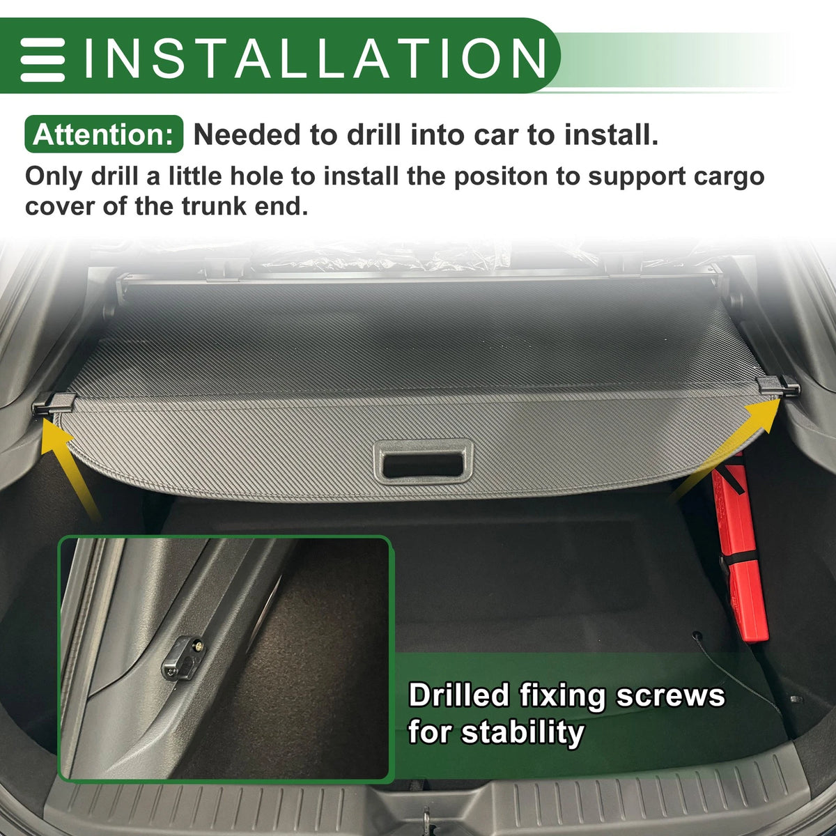 Cargo Cover for JEEP Wrangler (2018-2021) Black Carbon Fiber