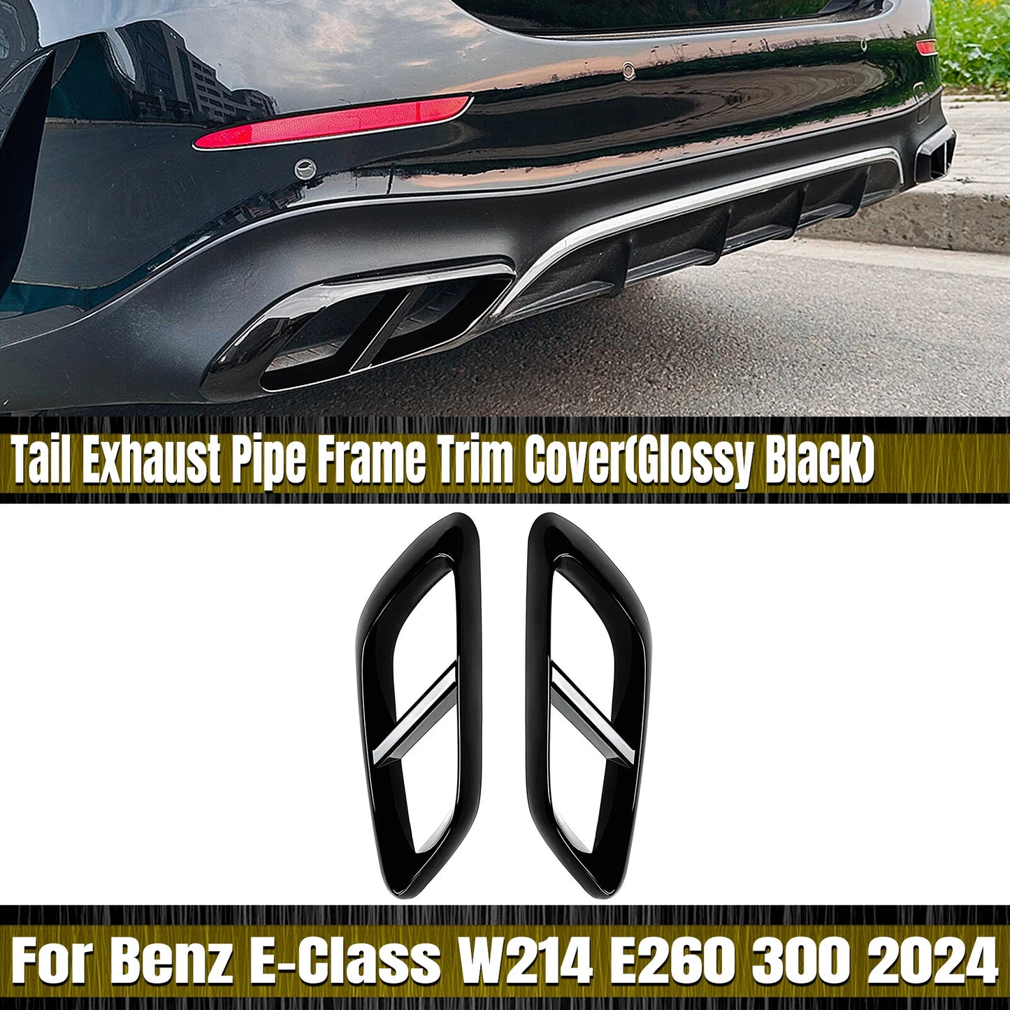 Rear Exhaust Pipe Trim for Benz E Class W214 E260 E300 AMG (2024+)