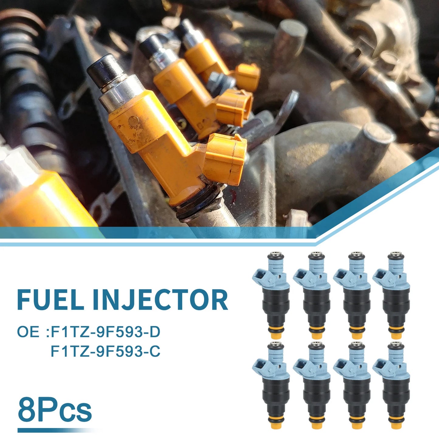 Fuel Injector 8 x No.0280150947 for Ford F-250 XL XLT (1991-1995) 7.5L