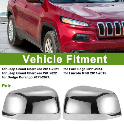 1 Pair Mirror Cover Cap Replacement for Jeep Grand Cherokee (2011 - 2021)