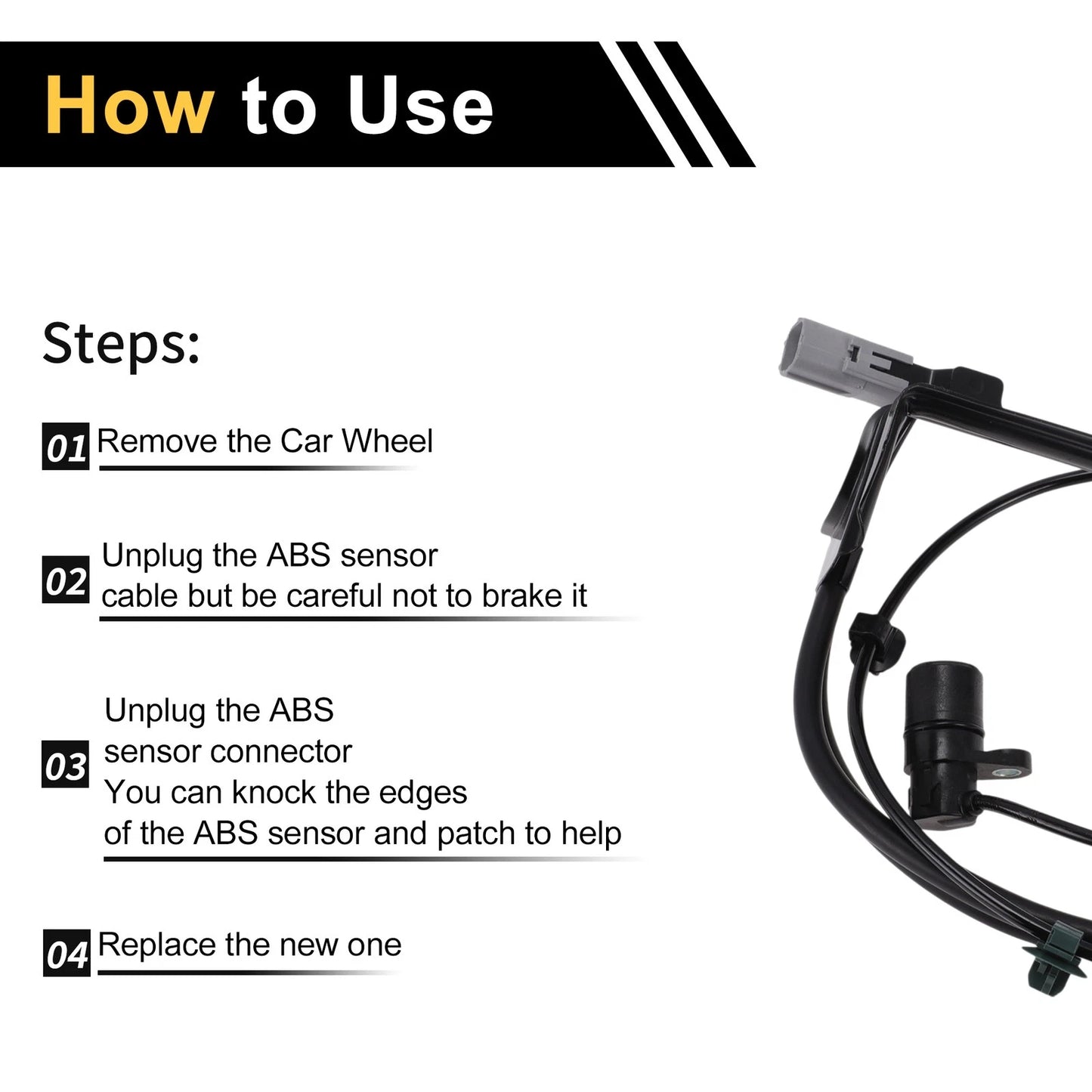 ABS Wheel Speed Sensor for Toyota Hiace (2013) 1 x Right Rear Sensor
