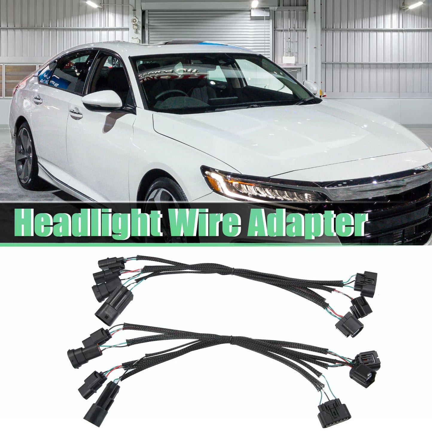 Headlight Adapter Wires for Honda Accord Sedan Halogen to Touring LED (2016-2017)