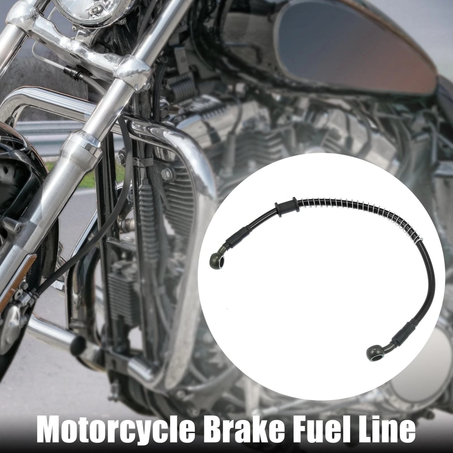 40cm 15.75in Braided Brake Clutch Oil Hose Pipe for Motorcycle Black