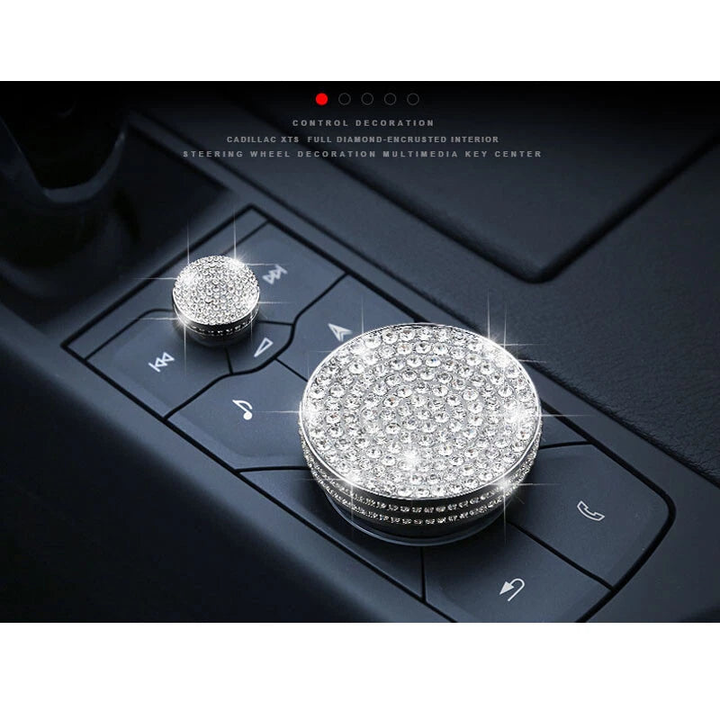 Car Crystal Center Console Multimedia Knob Cover Trim Fits Cadillac CT5 XT4 XT6