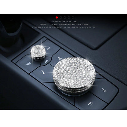 Car Crystal Center Console Multimedia Knob Cover Trim Fits Cadillac CT5 XT4 XT6