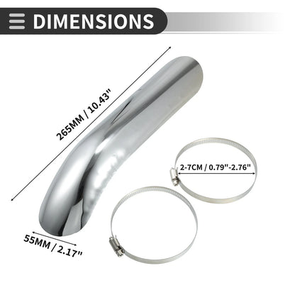 Exhaust Muffler Pipe Heat Shield Curved 265x55mm for Universal Motorcycle