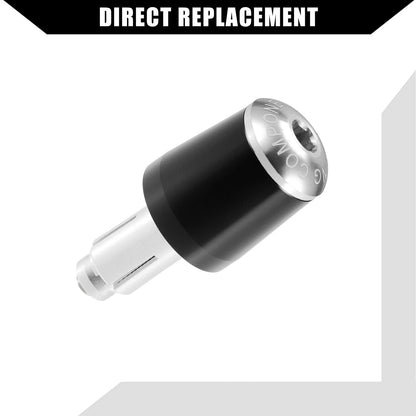 Motorcycle Handlebar End Plug Caps 7/8" for Honda Black Silver Tone