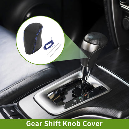 Pebbled Black Blue Car Gear Shift Knob Cover for Dodge Journey (2011-2020)