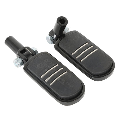 Black Passenger Footpegs Mounts for Harley Heritage Softail Fatboy (2000-2006)