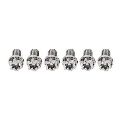6pcs M6x10mm Titanium Torx Head Flange Screws for Motor Bike/Bicycle