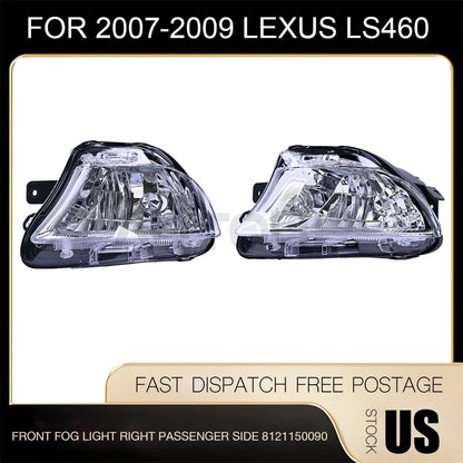 2 x Front Bumper Fog Light Lens Cover (Left/Right) for Lexus LS460 (2007–2009)