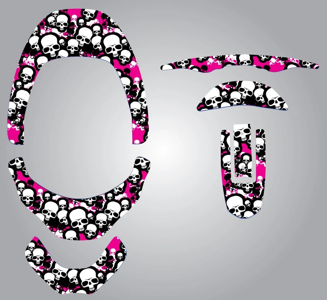 Leatt Brace Graphics Kit - Pink Skull Design Stickers & Decals