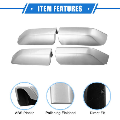 4 x Roof Rack Side Rail End Covers for Toyota 4Runner (2010-2022) Silver Tone