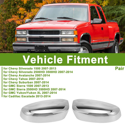 Mirror Cover Cap Electroplating Replacement for Chevy Silverado 1500 (2007-2013)