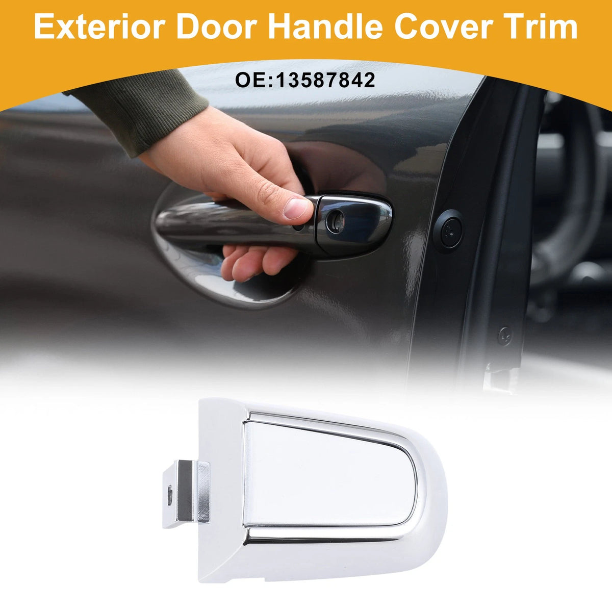 Exterior Door Handle Cover Trim for Chevrolet Malibu (2016 - 2018) White ABS