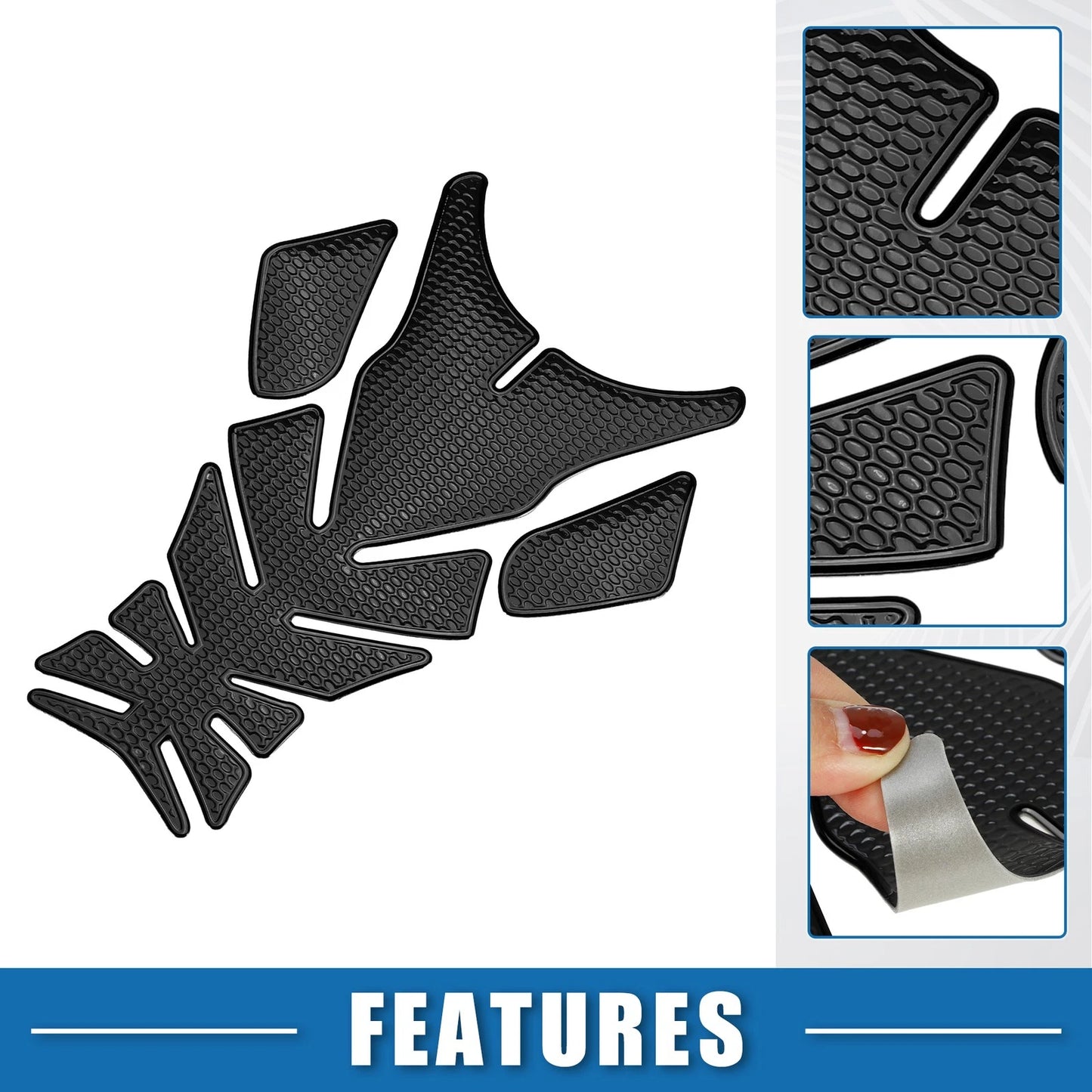 Universal 3D Motorcycle Gas Tank Decal 7.76x5.63in Gas Tank Sticker Black for Motorcycle