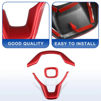 3 x ABS Interior Steering Wheel Cover Trim for Honda Accord (2018-2021)