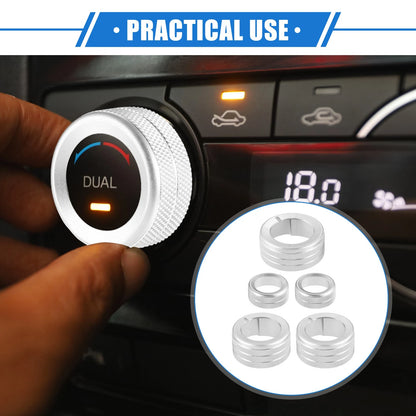 5 Pcs AC Climate Control Knob Rings for Toyota 4Runner (2010–2022)